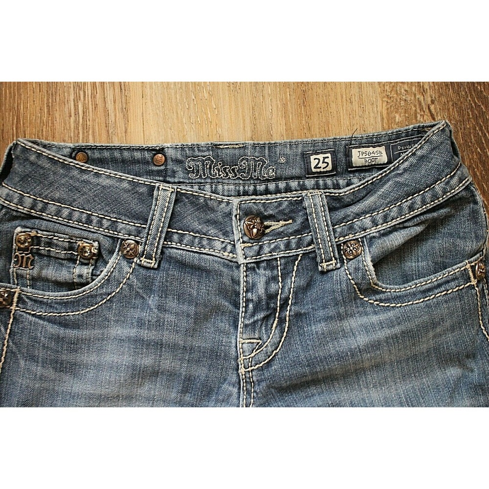 Miss Me 25x33 JP5645B Jeans Women rodeo country western flirty pockets bling - Picture 4 of 6